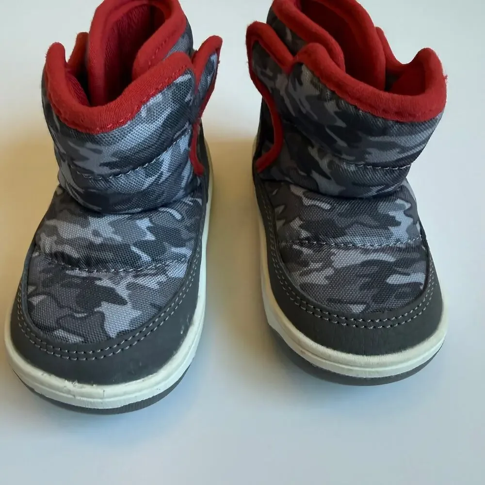 Stride Rite Baby Surprize Aster Boots Winter Red Grey Camo Baby 4